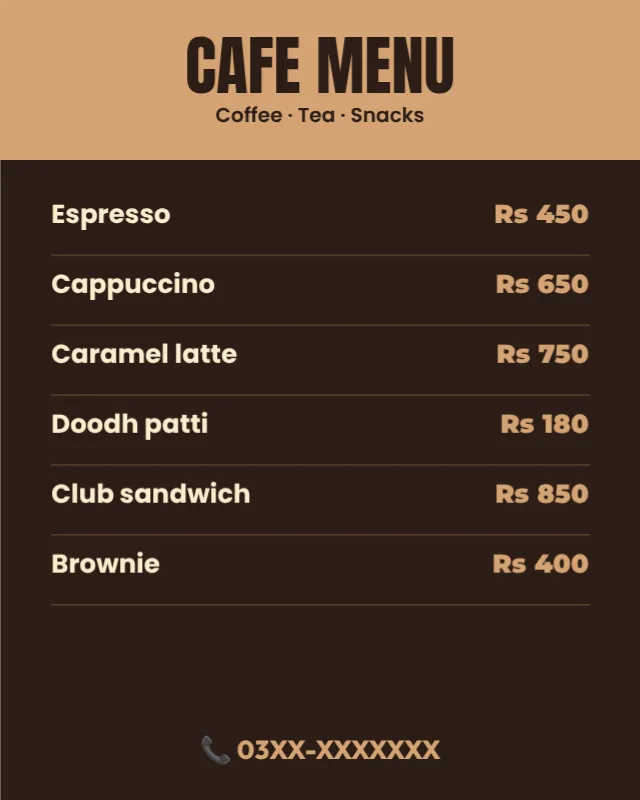 Restaurant & Cafe Menu Maker template