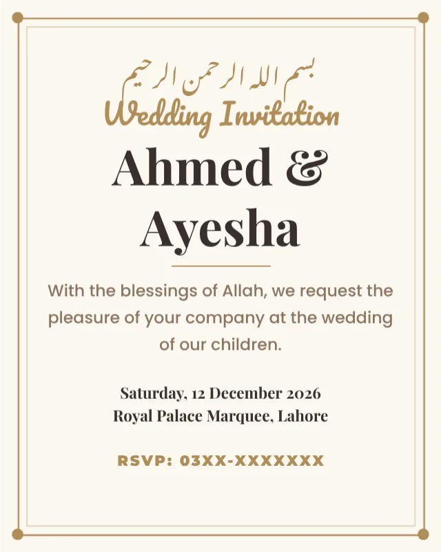 Wedding Invitation Card Maker template