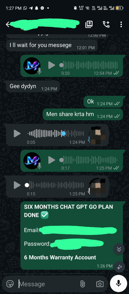 ChatGPT Go 6 Months Setup Proof