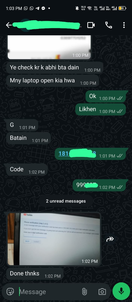 YouTube OTP Verification Proof